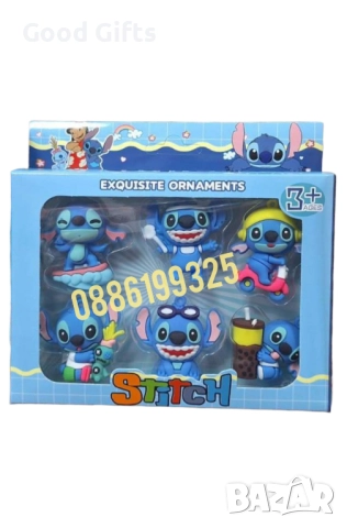 Комплект 6 броя Фигурки Стич, Комплект Фигурки Stitch , снимка 2 - Фигурки - 51629228