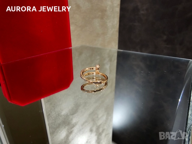 CARTIER Nail Juste un Clou Rose Small Paved Diamonds Пръстен Пирон, снимка 7 - Пръстени - 52854825