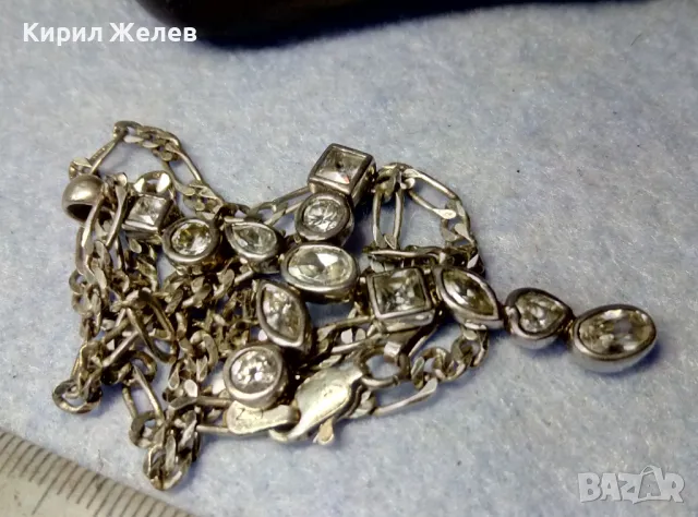 СКЪПОЦЕНЕН СРЕБЪРЕН КРЪСТ със СРЕБЪРНА ВЕРИЖКА РОДИРАНО СРЕБРО 925 C-Z с ЛАБОРАТОРЕН МОЙСАНИТ 41842, снимка 2 - Колиета, медальони, синджири - 49328506