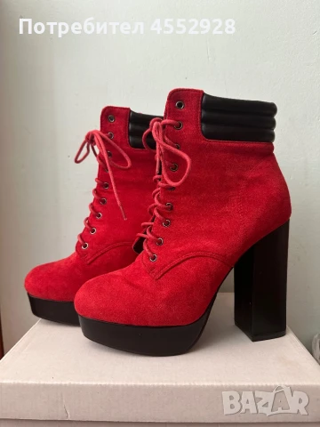 Дамски боти с дебел ток, снимка 1