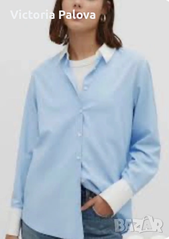 Нова луксозна риза ETERNA Excellent - Небесносиня класика, Памук, р-р 46, снимка 15 - Ризи - 53891363