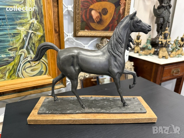 Френска фигура / скулптура на кон / жребец. №7991, снимка 4 - Антикварни и старинни предмети - 53934828