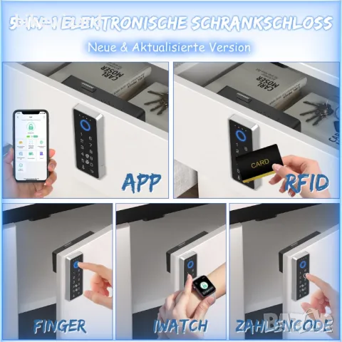 Eseesmart заключване за мебели с пръстов отпечатък интелигентно RFID заключване НОВО, снимка 5 - Друга електроника - 50133902