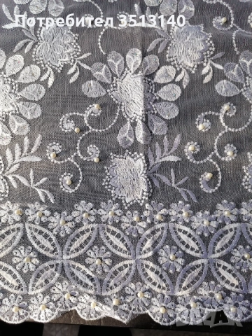 Бяла дантела бродерия 130/455 см, снимка 3 - Рокли - 51530851