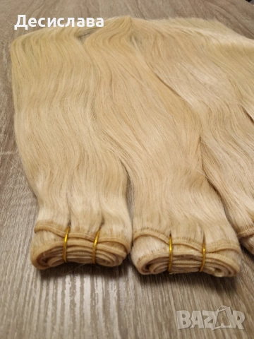 Естествена руса коса - плътеен косъм и крайща!, снимка 3 - Аксесоари за коса - 51622653
