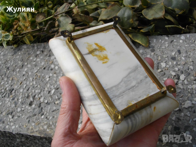 СТАРА МРАМОРНА КУТИЯ ЗА БИЖУТА , снимка 6 - Антикварни и старинни предмети - 53846555