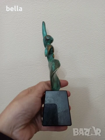 Авторска скулптура-"Bolero"на Александър Пройнов ,пластиката е бронз и мраморен постамент, снимка 3 - Антикварни и старинни предмети - 50448873