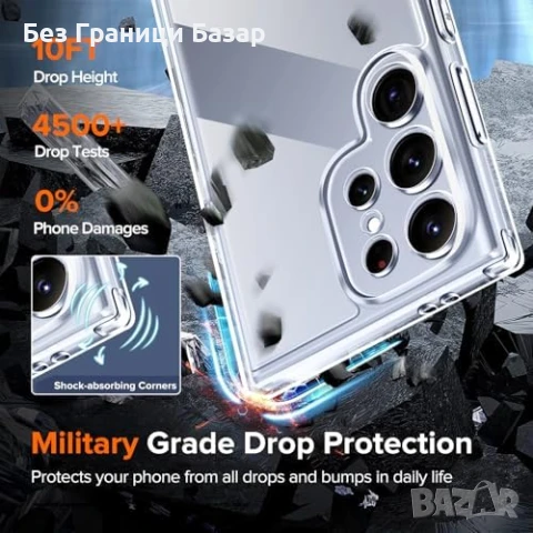 Нов Прозрачен кейс Samsung S25 Ultra 5G + 2 стъкла против удари Защита Самсунг, снимка 6 - Калъфи, кейсове - 51207995