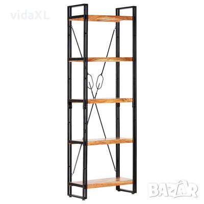 vidaXL Библиотека с 5 рафта, 60x30x180 см, акация масив（SKU:286588, снимка 1 - Други стоки за дома - 45419329