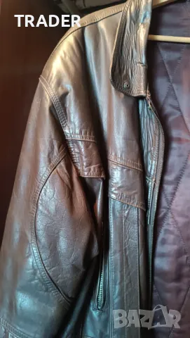 Мъжко кожено  яке шуба естествена телешка кожа тъмно кафяво,  размер L, снимка 6 - Якета - 16713238