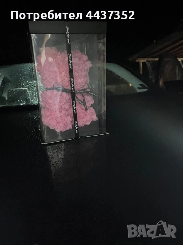 Мече от малки сатени рози, снимка 2 - Декорация за дома - 52678992