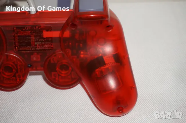 Много Рядък Оригинален Червен Прозрачен PSone Аналогов Контролер за PS1/PS2 в Отлично Състояние, снимка 16 - Аксесоари - 50085632