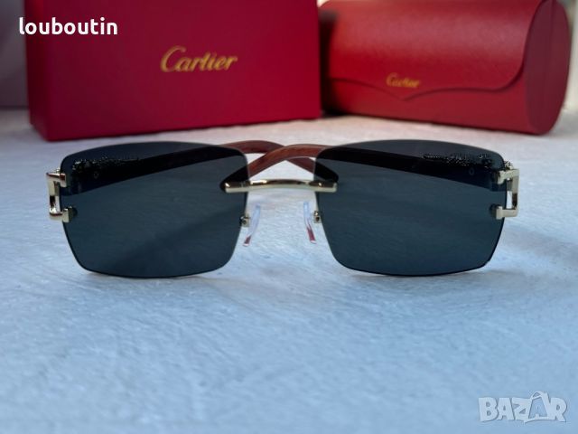 Cartier висок клас слънчеви очила Мъжки Дамски слънчеви с дървени дръжки, снимка 9 - Слънчеви и диоптрични очила - 45584792