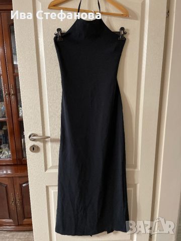 Нова черна дълга официална елегантна парти коктейлна вечерна рокля гол гръб Италия , снимка 3 - Рокли - 45325457