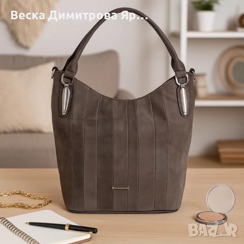 Дамска чанта с голямо отделение и елегантен дизайн, снимка 6 - Чанти - 51609794