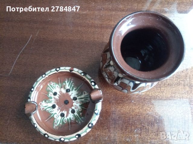 Комплект керамична ваза и пепелник от социализма , снимка 6 - Вази - 45455544