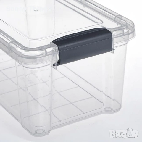 Пластмасова кутия за съхранение прозрачна с капак и дръжки 9 л, снимка 3 - Други стоки за дома - 53417637