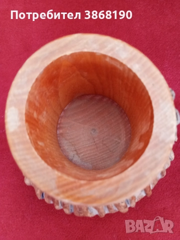 Винтидж Ръчно изработена чаша шейкър за зарове от кожа и дърво, снимка 4 - Антикварни и старинни предмети - 52508832