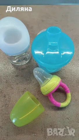 AVENT Купа за съхранение на мляко+стъклено шише и силиконов биберон , снимка 4 - Столчета за хранене - 50217051