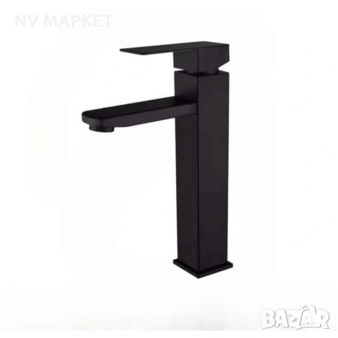 Стилен смесител за мивка за баня, неръждаема стомана, черен, снимка 3 - Смесители - 53837442