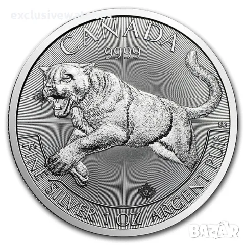 1 тройунция Сребърна Монета Пума 2016 г. -­ Серия Хищници