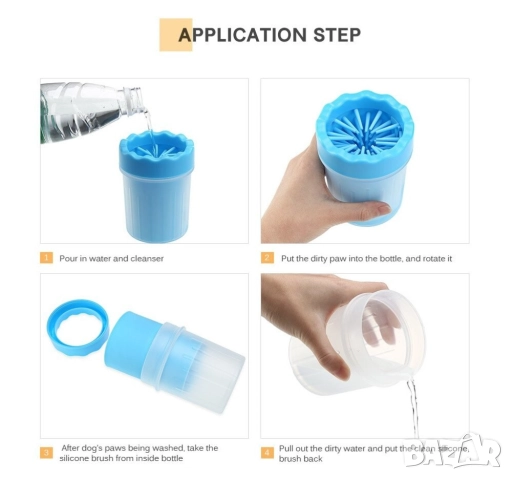 Уред със силиконови ресни за почистване на лапи на домашни любимци, снимка 5 - За кучета - 51936079