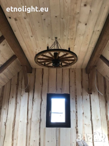 Полилеи от автентични реставрирани колела от каруца , снимка 11 - Полилеи - 40219450