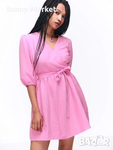Дамска розова рокля с колан, снимка 4 - Рокли - 53507230