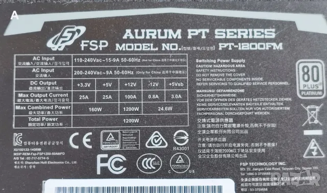 Захранване FSP Aurum PT 1200 W, модулно, снимка 5 - Захранвания и кутии - 49474617