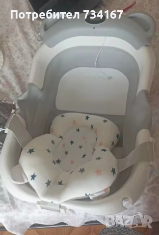 Сгъваема бебешка вана с термометър и възглавница, снимка 4 - Други - 52998700