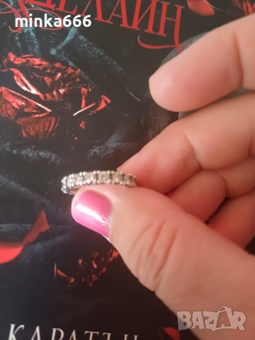 Сребърен ръстен с цирконий., снимка 5 - Пръстени - 53134352