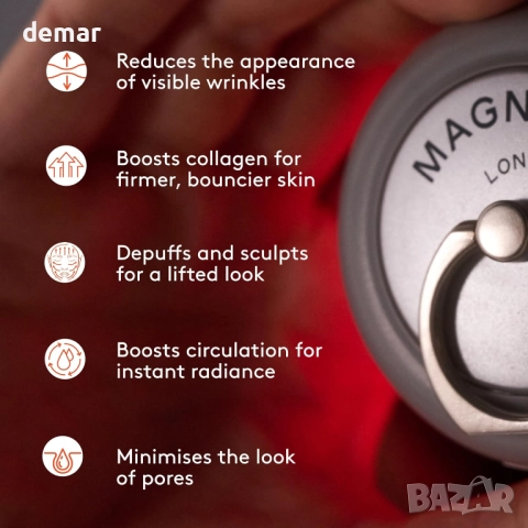 Устройство за тонизиране на лице Magnitone Pebble Pro с микроток и LED, снимка 7 - Други - 51891464