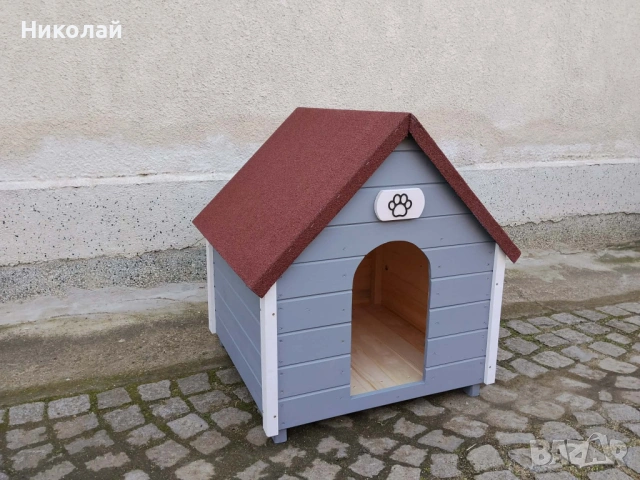 Дървена къща за кучета , средни и големи породи кучета , къща куче от дърво, кучешка къща 