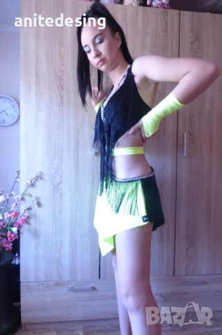 рокля за спортни танци с ресни и кристали, снимка 9 - Рокли - 46408097