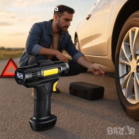 Безжичен дигитален компресор за автомобил, снимка 4 - Аксесоари и консумативи - 51552366