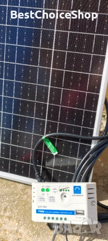 25W 12V монокристален соларен панел комплект с регулируем монтаж и контролер за зареждане, снимка 5 - Къмпинг осветление - 53699865