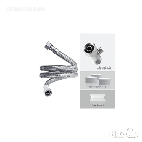 4689 Хигиенна приставка за тоалетна с функция за самопочистване и стоманен маркуч, снимка 4 - Други стоки за дома - 53663828