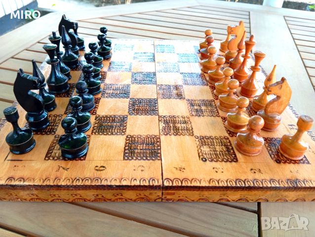 Шах с дървени фигури, снимка 6 - Шах и табла - 46410782