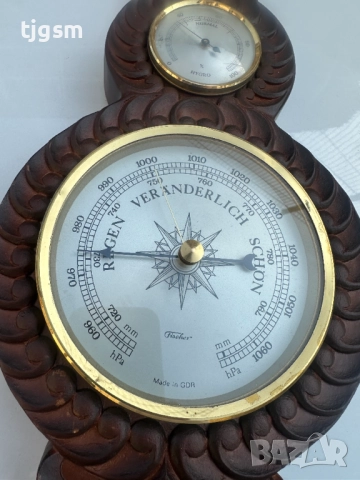 Стар стенен немски барометър Veranderlich, снимка 2 - Антикварни и старинни предмети - 50294367