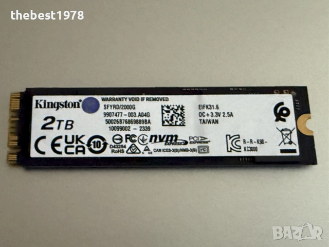 2TB SSD NVMe Gen4 Kingston FURY Renegade SFYRDK 7300MB/s Game*PS5, снимка 3 - Твърди дискове - 53613917