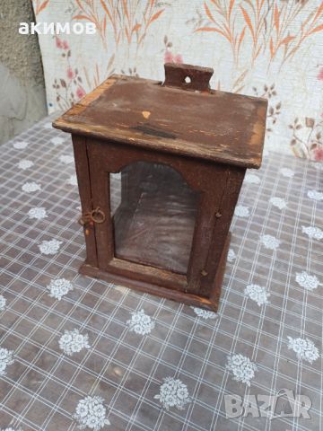Стара остъклена дървена кутия. , снимка 1 - Антикварни и старинни предмети - 45961713