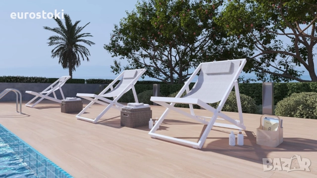Сгъваем алуминиев шезлонг Duramax Newport,  накланяща се седалка с удобна облегалка за глава, сгъвае, снимка 7 - Градински мебели, декорация  - 51784842
