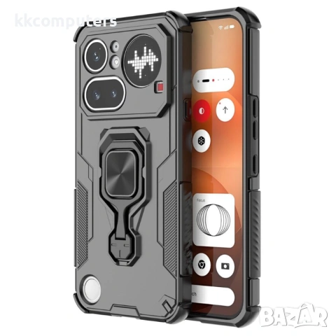 Калъф за Nothing Phone (4a) Pro с Въртящ се Пръстен - PC+TPU, 360° стойка, Магнитен, 5 цвята, снимка 6 - Калъфи, кейсове - 54250594