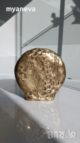 Бронзова, масивна скулптурна ваза (11 см) от немската марката Formano , ръчно изработена. , снимка 6 - Статуетки - 53823865