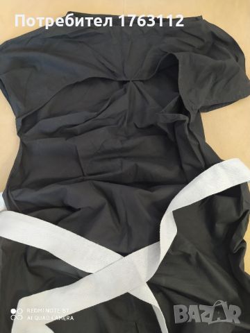 Pause jeans дълга черна рокля, с лента през врата, която се връзва отзад, цепка и полуотворен гръб , снимка 2 - Рокли - 45315786