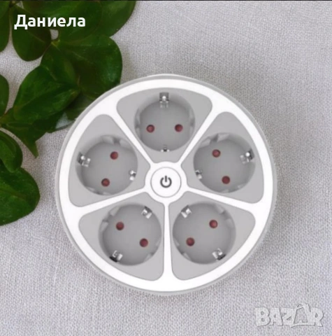 Кръгъл разклонител Muhler с ключ 5 гнезда, 1,5 метра, снимка 4 - Други стоки за дома - 53201108