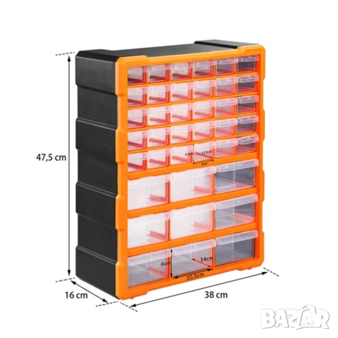 Органайзер за стена с 39 кутии, снимка 3 - Аксесоари и консумативи - 52395233