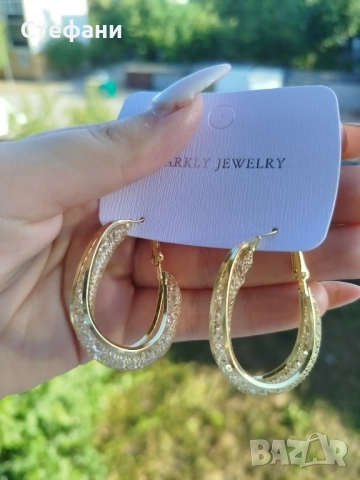 Разпродажба на чисто нови позлатени обеци , снимка 3 - Обеци - 51618760