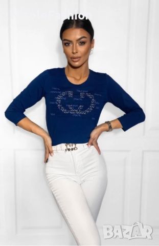 Дамска блуза в синьо , снимка 2 - Блузи с дълъг ръкав и пуловери - 45427168