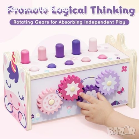 Нова монтесори Дървена образователна играчка чукче и ксилофон за деца, снимка 6 - Образователни игри - 53914381